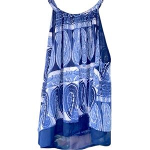 Sugar + Lip 2 blue & white print top, Sz XS